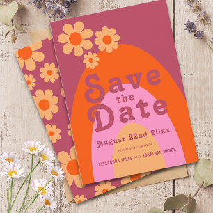 Modern Retro Wedding Save The Date