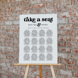 Modern Retro Wedding Seating Chart Foam Board