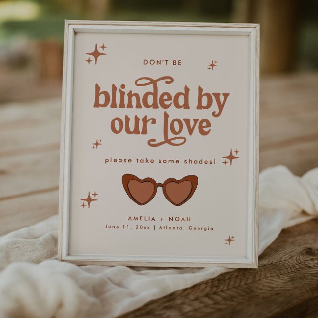 Modern Retro Wedding Sunglasses Favor Sign (Creator Uploaded)