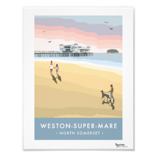 Modern Retro Weston-super-Mare Poster