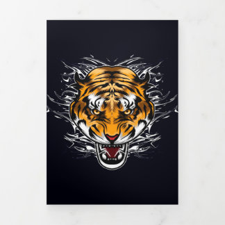 Modern Retro Wolf Artwork | For Mom Dad Tri-Fold Announcement