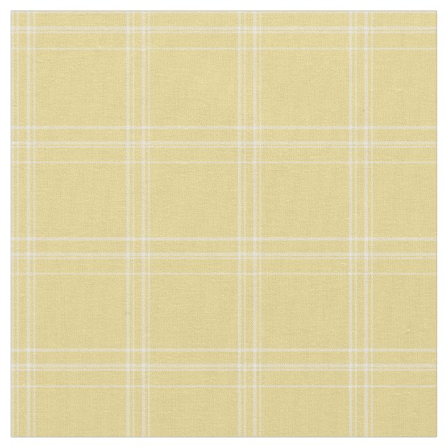 Modern retro yellow and white maclaren scotland    fabric (Close Up)