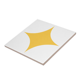 Modern Retro Yellow Starburst Mid-century Ceramic Tile