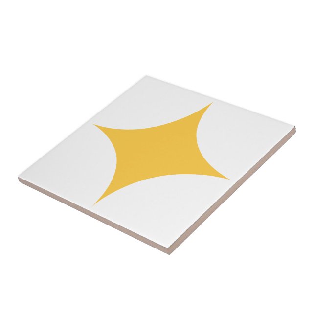 Modern Retro Yellow Starburst Mid-century  Ceramic Tile (Side)