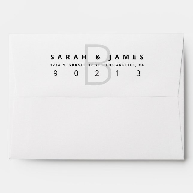 Modern Return Address Envelope (Back (Top Flap))