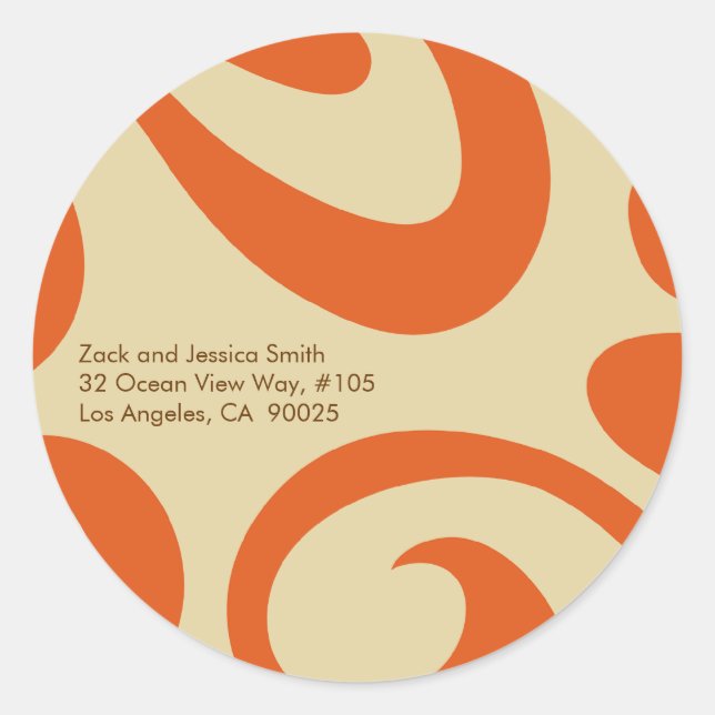 Modern Return Address Label - Orange (Front)
