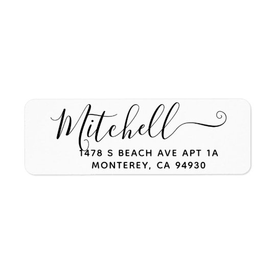 Modern Return Address Label Wedding Family Label