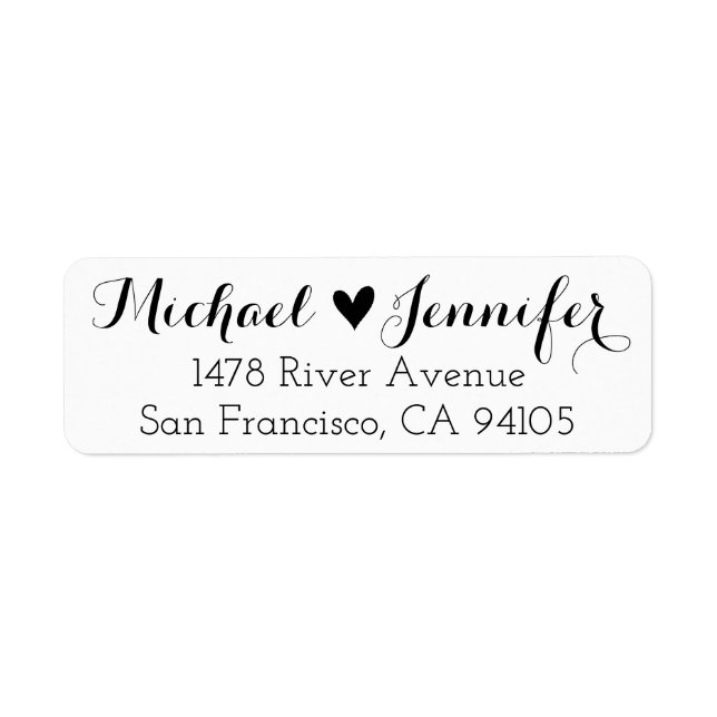 Modern Return Address Label Wedding Family Label (Front)