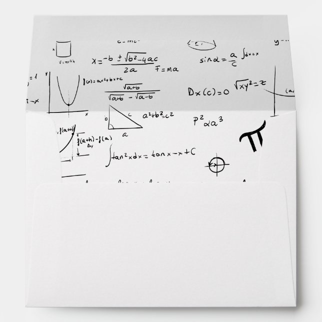 Modern Return Address Math Pattern Graduation Envelope (Back (Bottom))
