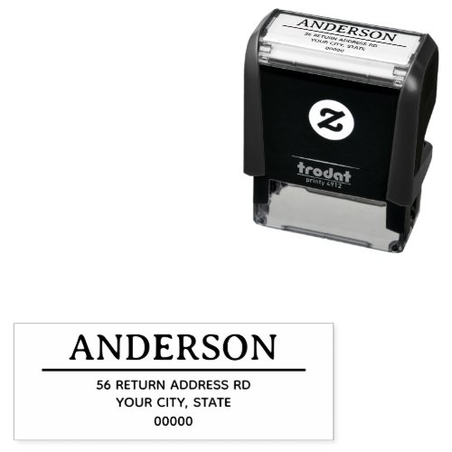 Modern return address self-inking stamp