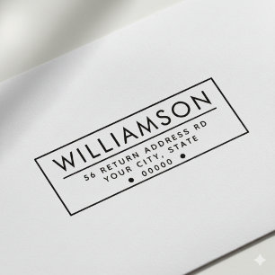 Modern return address self-inking stamp