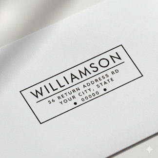 Modern return address self-inking stamp