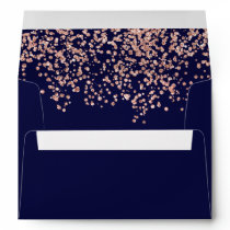 Modern return rose gold glitter navy blue confetti envelope Modern return rose gold glitter navy blue confetti envelope