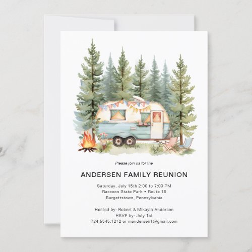 Modern Reunion Rustic Forest Simple Invitation 
