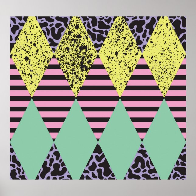 Modern Rhombus: Abstract Seamless Style. Poster (Front)
