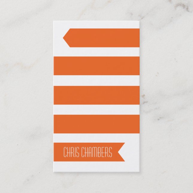 Modern Ribbon Business Card (Orange) (Front)