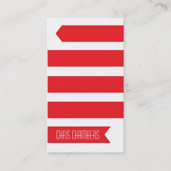 Modern Ribbon Business Card (red) by geniusmomentbranding at Zazzle