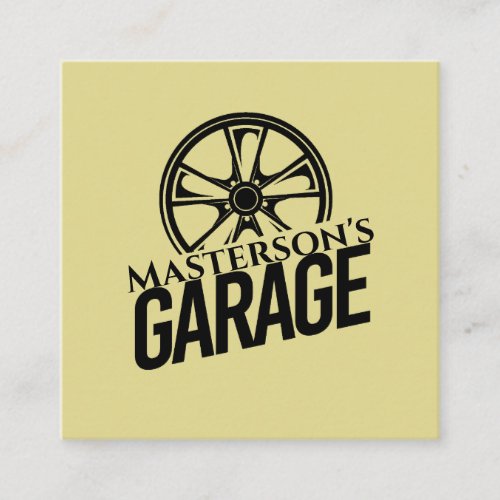 Modern Rim Auto Garage Simple Custom Logo Square Business Card