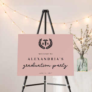 Modern RN Nursing School Graduation Welcome Sign