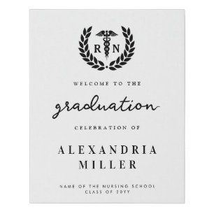 Modern RN Nursing School Graduation Welcome Sign