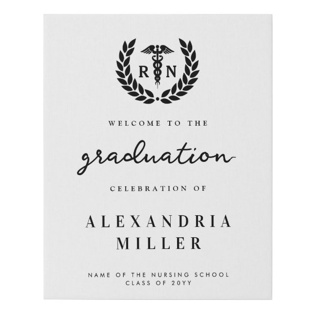 Modern RN Nursing School Graduation Welcome Sign (Front)