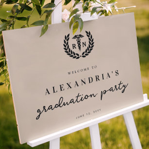 Modern RN Nursing School Graduation Welcome Sign