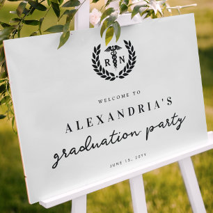 Modern RN Nursing School Graduation Welcome Sign