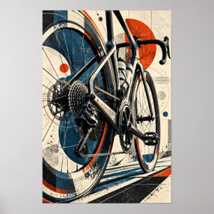Modern Road Bicycle Geometric Cycling Wall Art