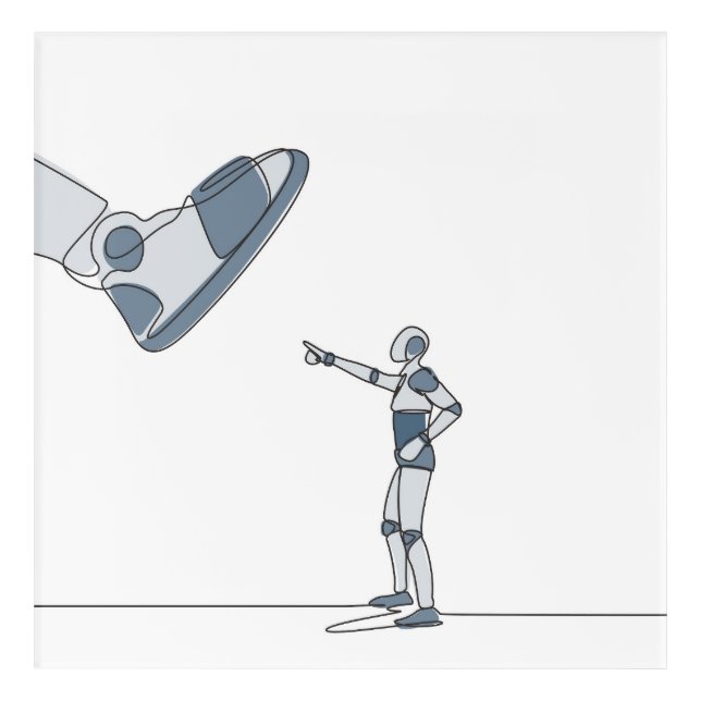 Modern robotic artificial intelligence acrylic print (Front)