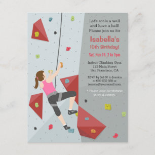 Modern Rock Climbing Birthday Party Invitations