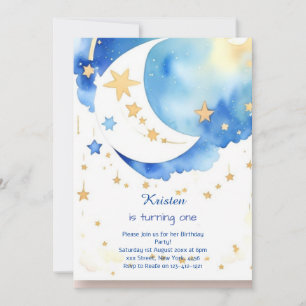 Modern Rocket Space Birthday Invitation