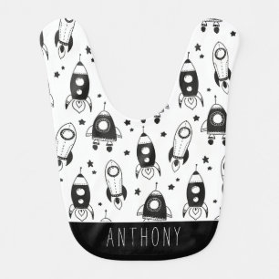 Modern Rockets Baby Baby Bib