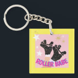 Modern Roller Babe Skater Derby Skating Gift    Keychain<br><div class="desc">Cool modern pastel pink and black celestial space milky way stardust quads. Perfect abstract legs roller skates art for roller derby babe, woman, girl. Lovable roller skates pattern design on home decor, mugs, wrapping paper, etc. Roller skates art illustration design gift for daughter, granddaughter, derby girl, roller babe. Rollerskating, quad...</div>