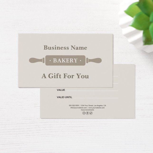 Modern Rolling Pin Bakery Gift Certificate (Desk)