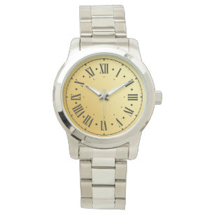  Modern Roman Numbers Silver Teal Men's  Watch