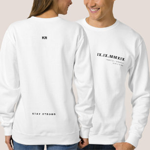 Modern Roman Numerals Anniversary Monogram Couple Sweatshirt
