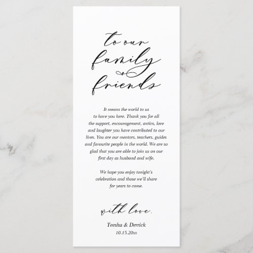 Modern Romance Dinner Place Setting Thank You Card