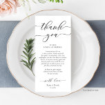 Modern Romance Dinner Place Setting Thank You Card<br><div class="desc">This is the Modern calligraphy, in Black font, Place Setting Thank You Cards. Share the love and show your appreciation to your guests, when they sit down at their seat and read this personalised charming thank you place setting card. It's a wonderful way to kick off your special day celebration!...</div>