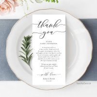 Modern Romance Dinner Place Setting Thank You Card