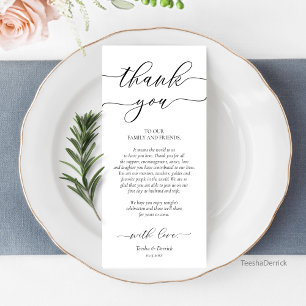 Modern Romance Dinner Place Setting Thank You Card