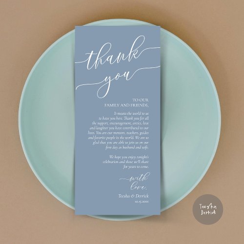 Modern Romance Dinner Place Setting Thank You Card