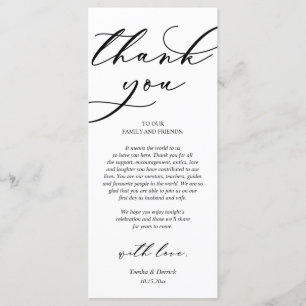 Modern Romance Dinner Place Setting Thank You Card