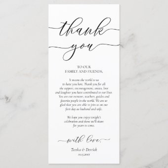 Modern Romance Dinner Place Setting Thank You Card | Zazzle