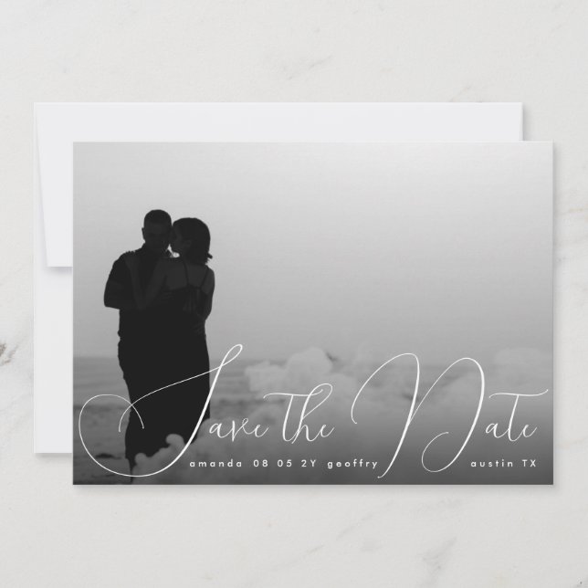 Modern Romance Three Photo Save The Date (Front)