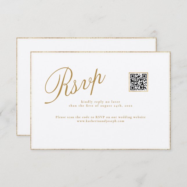  MODERN & ROMANTIC CALLIGRAPHY WEDDING RSVP CARD (Front/Back)