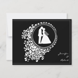 Modern Romantic Couple Silhouette Save the Date
