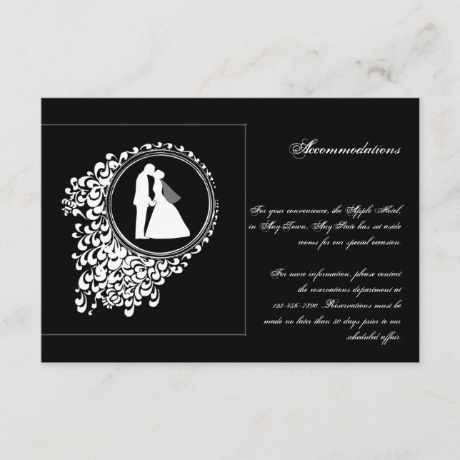 Modern Romantic Couple Silhouette Wedding Insert (Front)