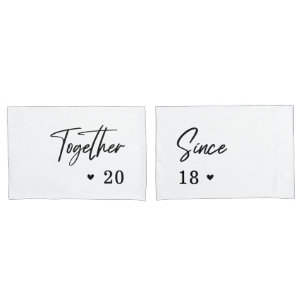 Modern Romantic Couple Wedding Anniversary Bedroom Pillow Case