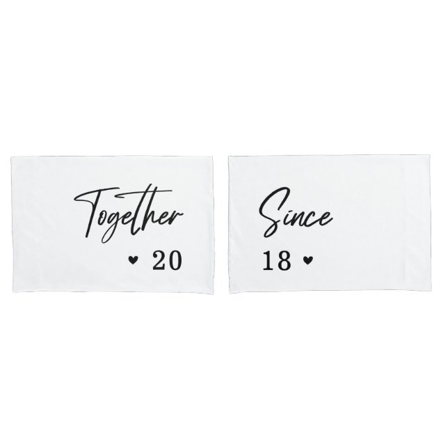 Modern Romantic Couple Wedding Anniversary Bedroom Pillow Case (Front-Set)