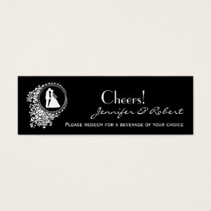 modern Romantic Couple Wedding Drink Tickets